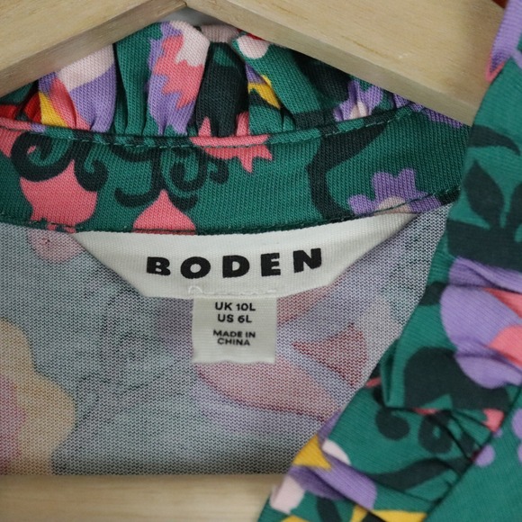 Boden Willow Floral Tiered Dress 6 Long Forest Grass Flourishing Vine - Picture 9 of 10